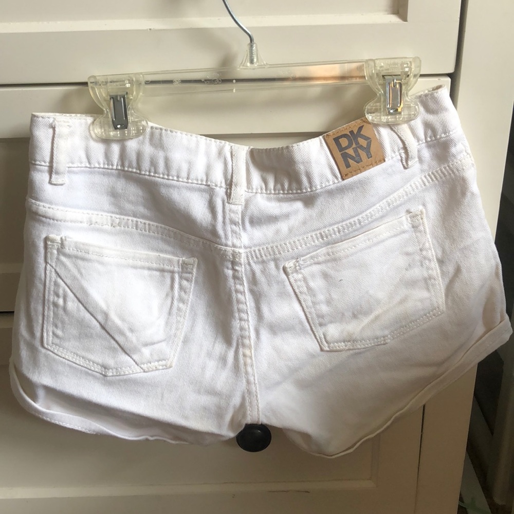 White DKNY Hipster Shorts